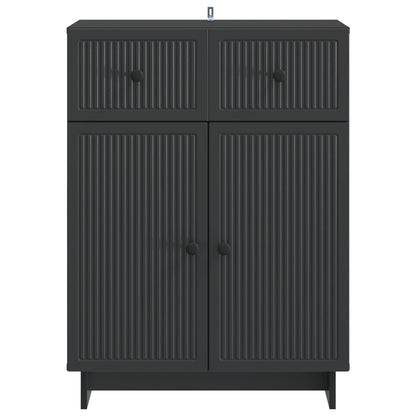 vidaXL Sideboard with Drawer Black 66 x 34.5 x 90 cm Engineered Wood
