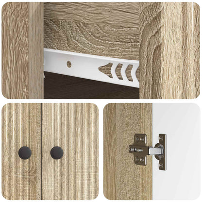 vidaXL Sideboard Sonoma Oak 66 x 34.5 x 90 cm Engineered Wood