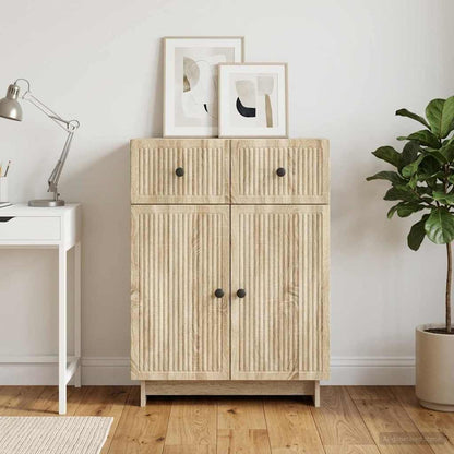 vidaXL Sideboard Sonoma Oak 66 x 34.5 x 90 cm Engineered Wood