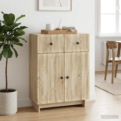 vidaXL Sideboard Sonoma Oak 66 x 34.5 x 90 cm Engineered Wood