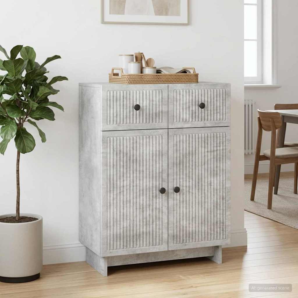 vidaXL Sideboard Concrete Grey 66 x 34.5 x 90 cm Engineered Wood