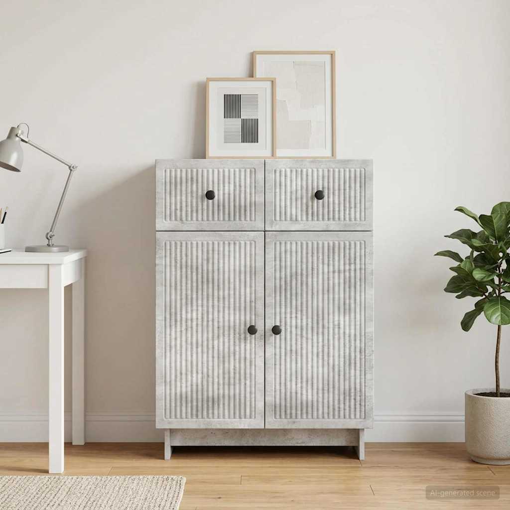 vidaXL Sideboard Concrete Grey 66 x 34.5 x 90 cm Engineered Wood