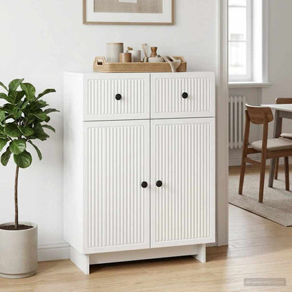 vidaXL Sideboard High Gloss White 66 x 34.5 x 90 cm Engineered Wood