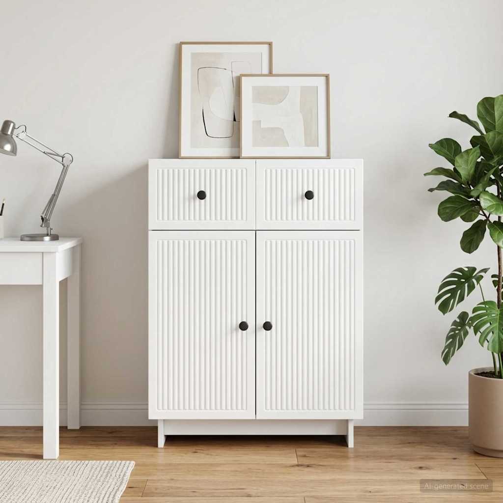 vidaXL Sideboard High Gloss White 66 x 34.5 x 90 cm Engineered Wood