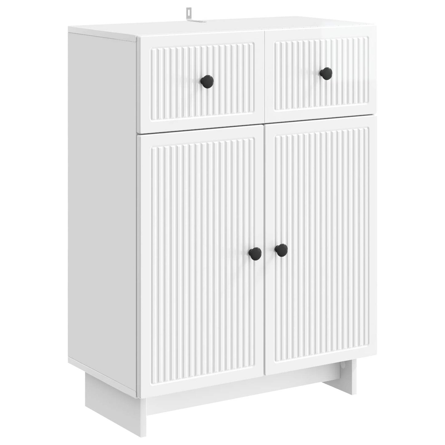 vidaXL Sideboard High Gloss White 66 x 34.5 x 90 cm Engineered Wood