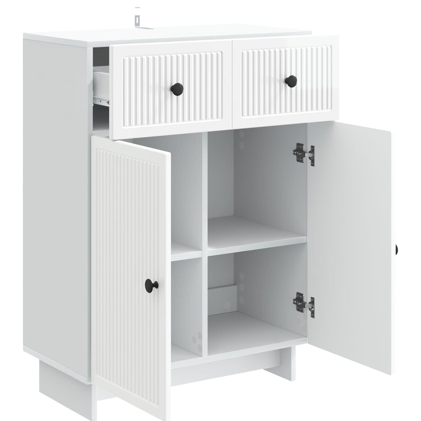 vidaXL Sideboard High Gloss White 66 x 34.5 x 90 cm Engineered Wood