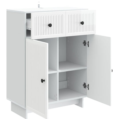 vidaXL Sideboard High Gloss White 66 x 34.5 x 90 cm Engineered Wood