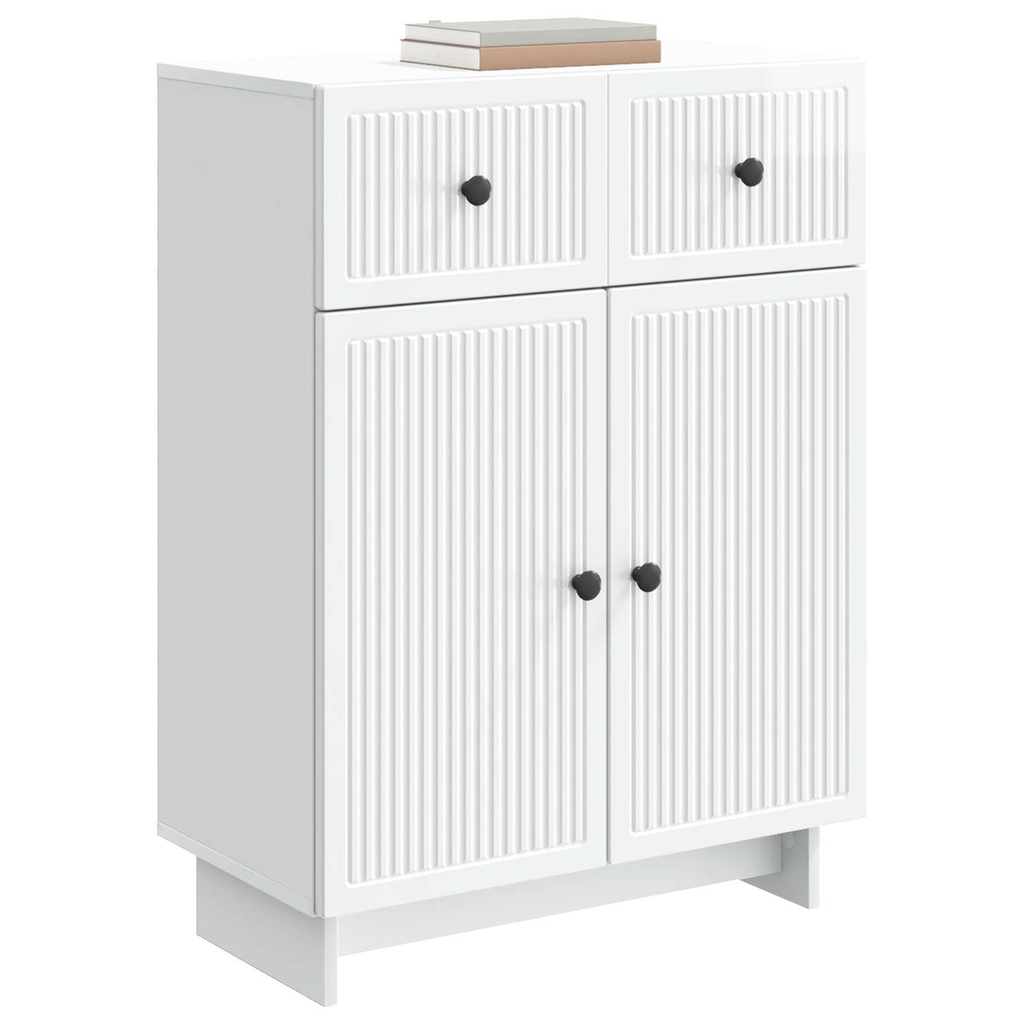 vidaXL Sideboard High Gloss White 66 x 34.5 x 90 cm Engineered Wood