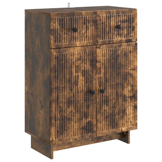 vidaXL Sideboard Smoked Oak 66 x 34.5 x 90 cm Engineered Wood