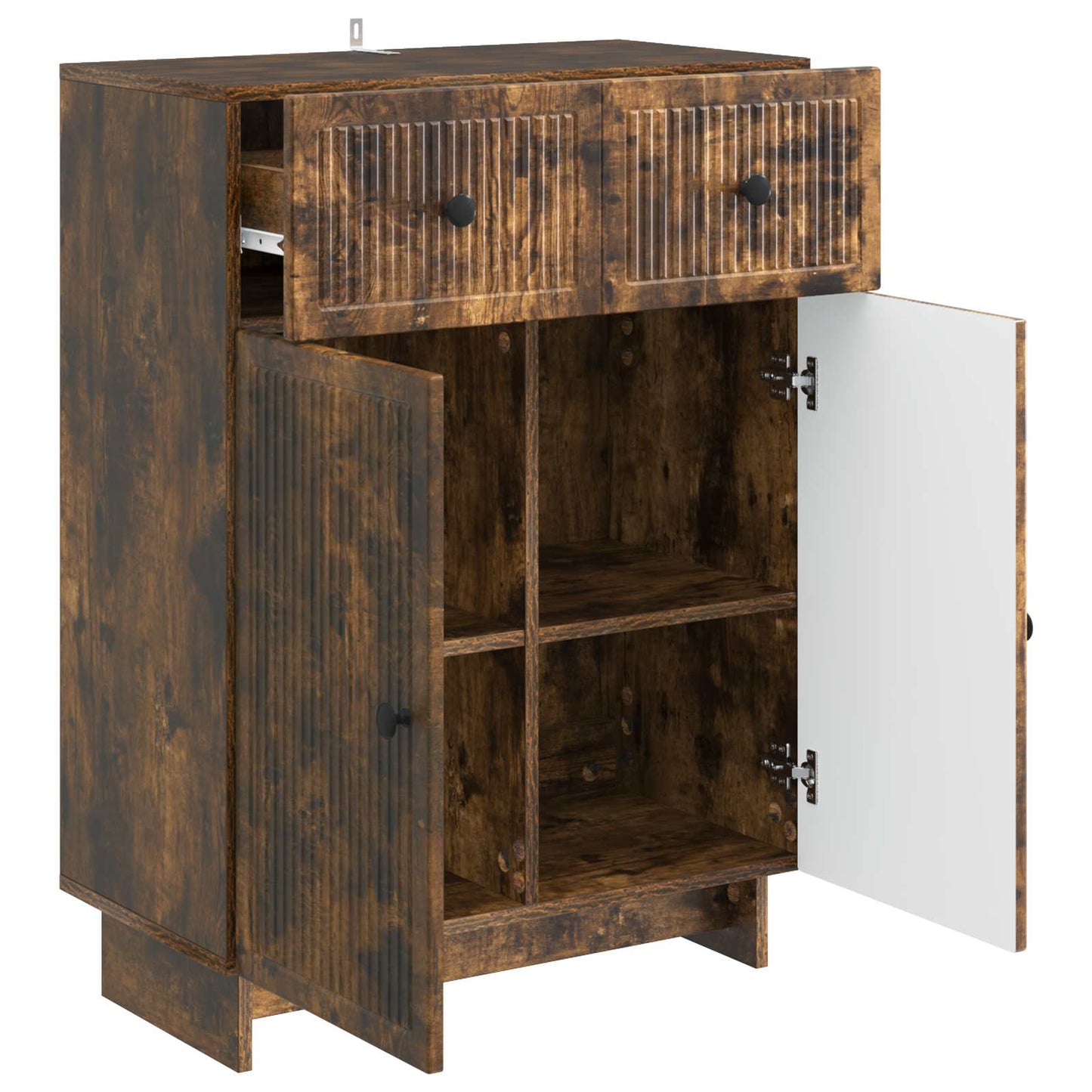 vidaXL Sideboard Smoked Oak 66 x 34.5 x 90 cm Engineered Wood