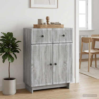 vidaXL Sideboard Grey Sonoma 66 x 34.5 x 90 cm Engineered Wood