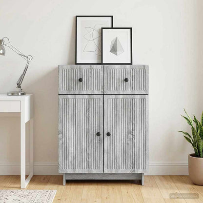 vidaXL Sideboard Grey Sonoma 66 x 34.5 x 90 cm Engineered Wood