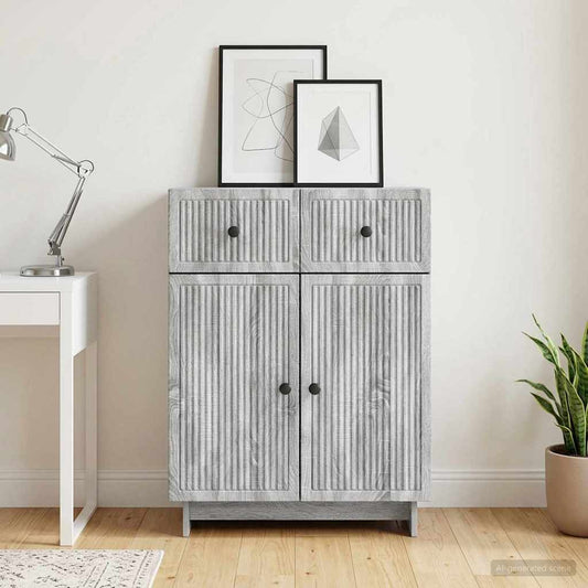 vidaXL Sideboard Grey Sonoma 66 x 34.5 x 90 cm Engineered Wood