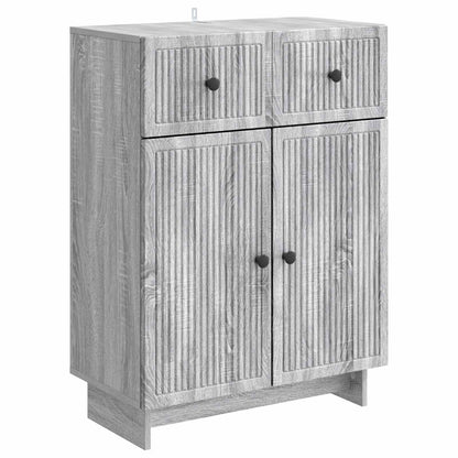 vidaXL Sideboard Grey Sonoma 66 x 34.5 x 90 cm Engineered Wood