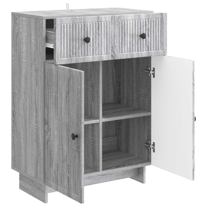 vidaXL Sideboard Grey Sonoma 66 x 34.5 x 90 cm Engineered Wood