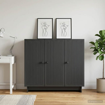 vidaXL Sideboard Black 89 x 34.5 x 80 cm Engineered Wood