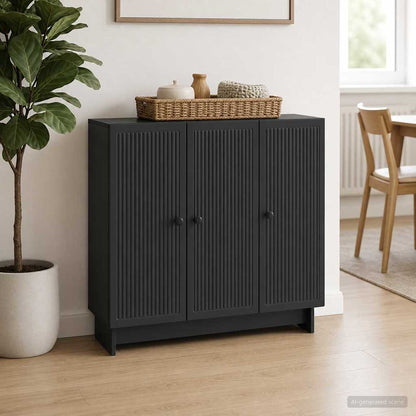 vidaXL Sideboard Black 89 x 34.5 x 80 cm Engineered Wood