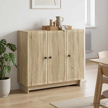 vidaXL Sideboard Sonoma Oak 89 x 34.5 x 80 cm Engineered Wood