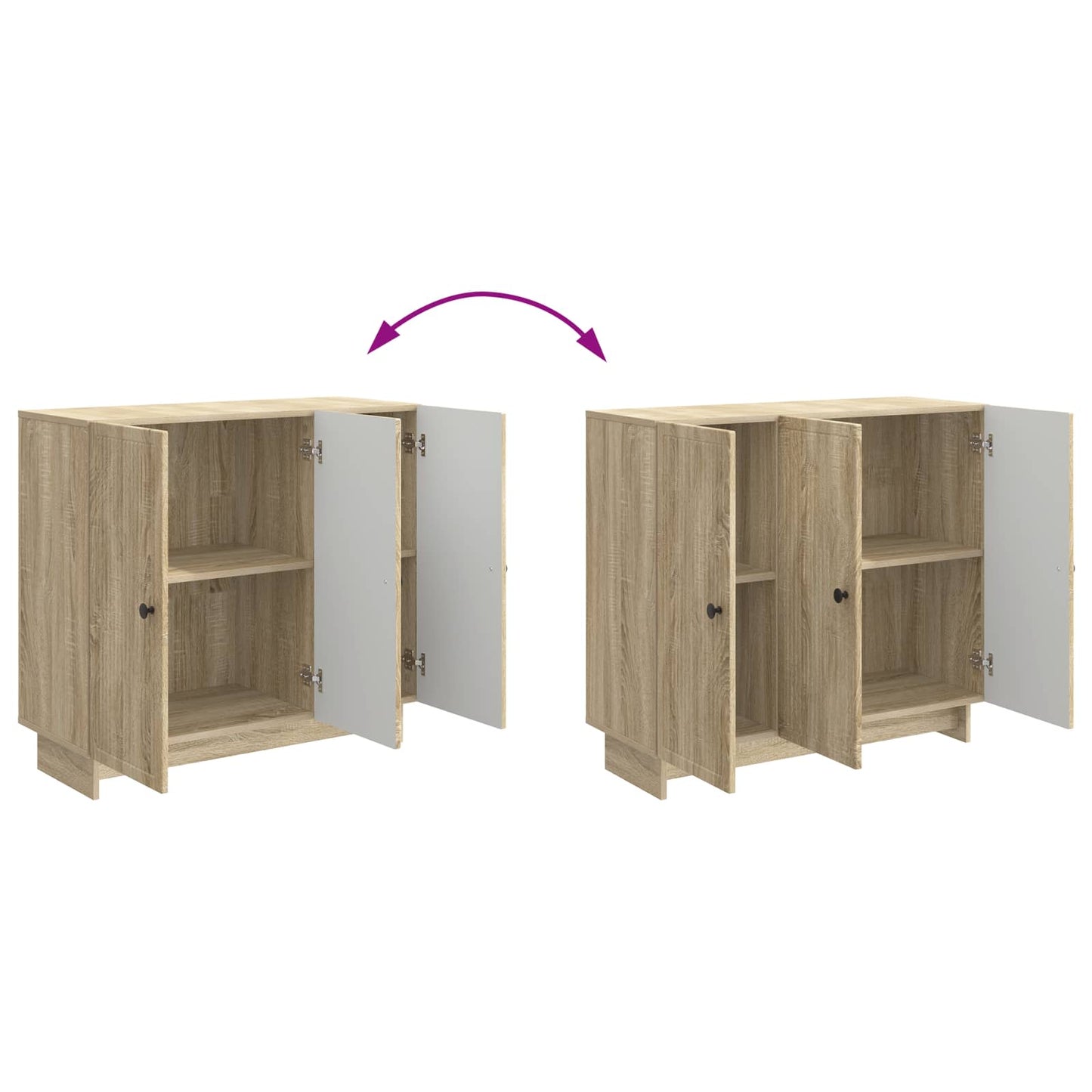 vidaXL Sideboard Sonoma Oak 89 x 34.5 x 80 cm Engineered Wood