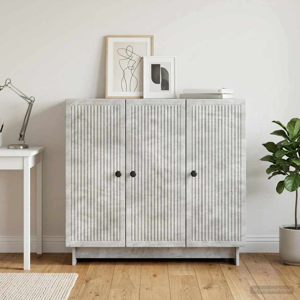 vidaXL Sideboard Concrete Grey 89 x 34.5 x 80 cm Engineered Wood