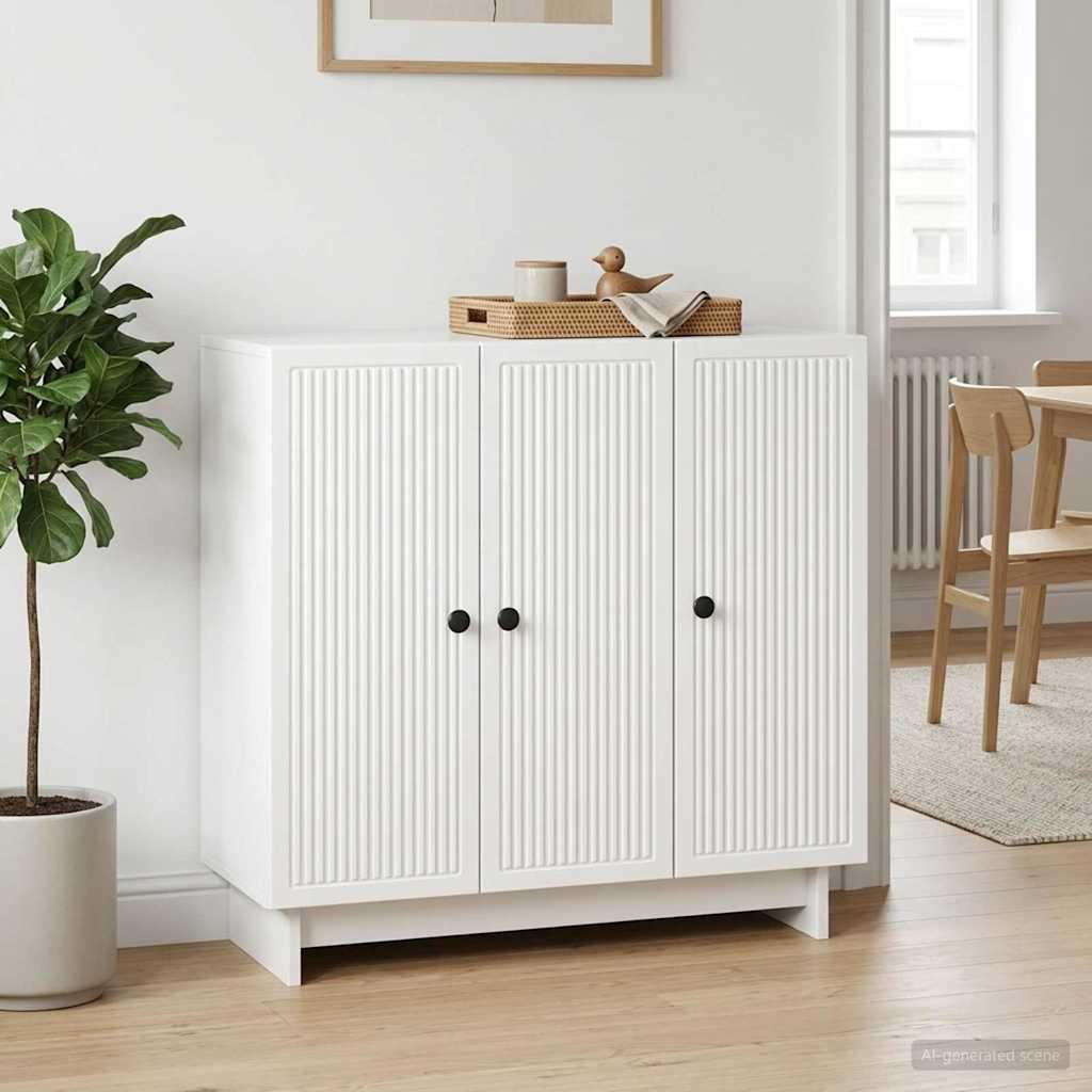 vidaXL Sideboard High Gloss White 89 x 34.5 x 80 cm Engineered Wood