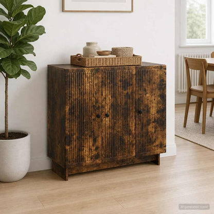 vidaXL Sideboard Smoked Oak 89 x 34.5 x 80 cm Engineered Wood