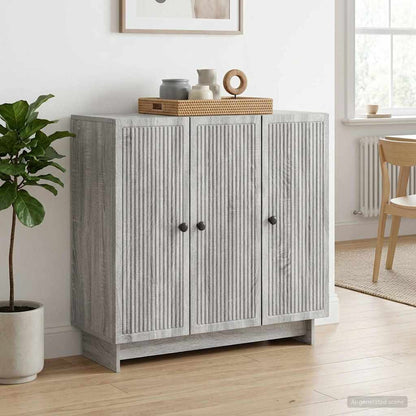 vidaXL Sideboard Grey Sonoma 89 x 34.5 x 80 cm Engineered Wood