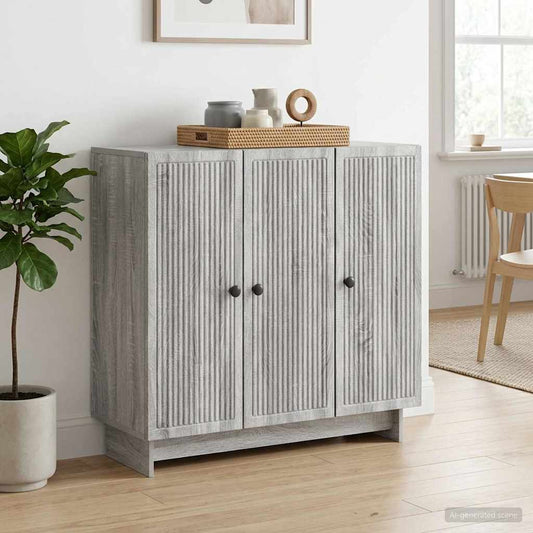 vidaXL Sideboard Grey Sonoma 89 x 34.5 x 80 cm Engineered Wood