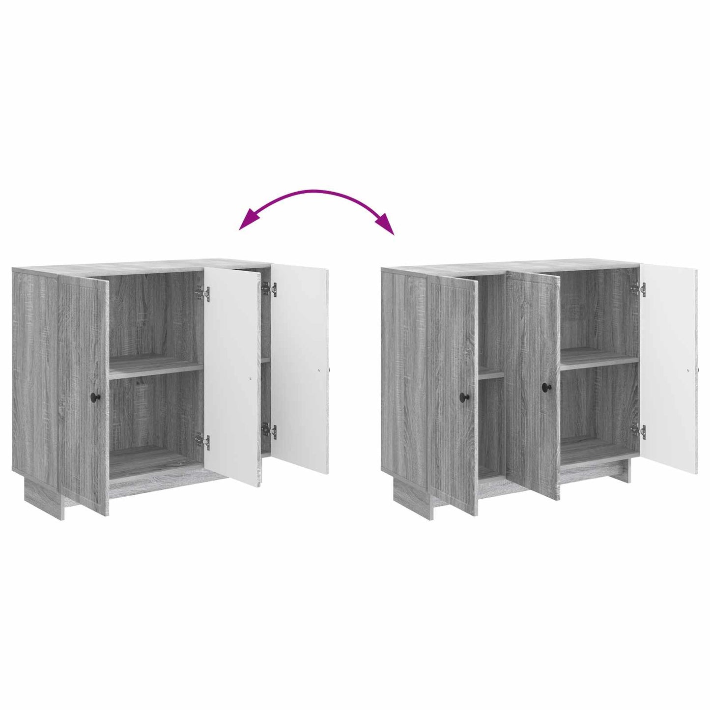 vidaXL Sideboard Grey Sonoma 89 x 34.5 x 80 cm Engineered Wood