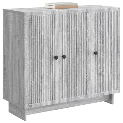 vidaXL Sideboard Grey Sonoma 89 x 34.5 x 80 cm Engineered Wood