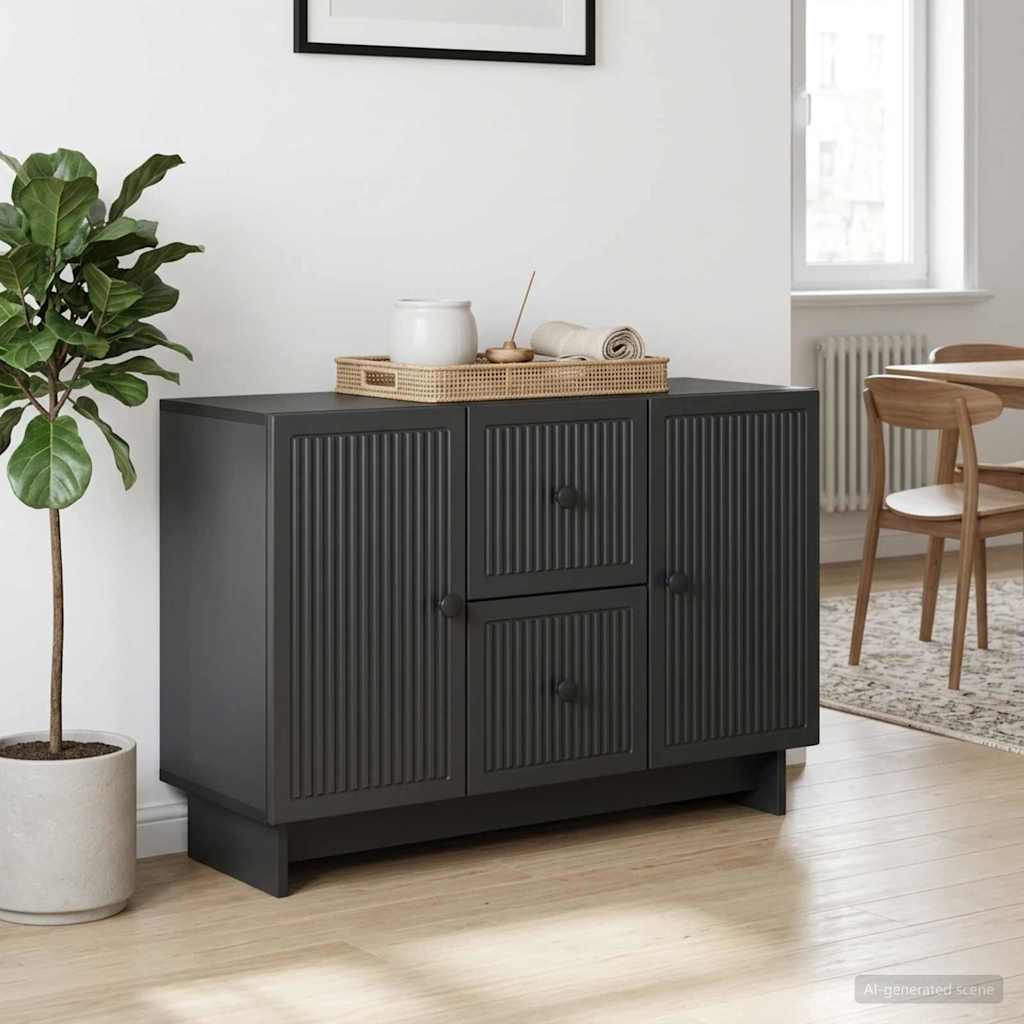 vidaXL Sideboard with Drawer Black 89 x 34.5 x 60 cm Engineered Wood