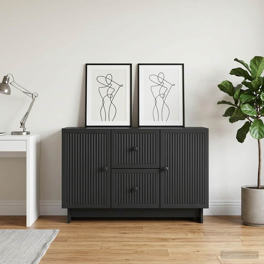 vidaXL Sideboard with Drawer Black 89 x 34.5 x 60 cm Engineered Wood