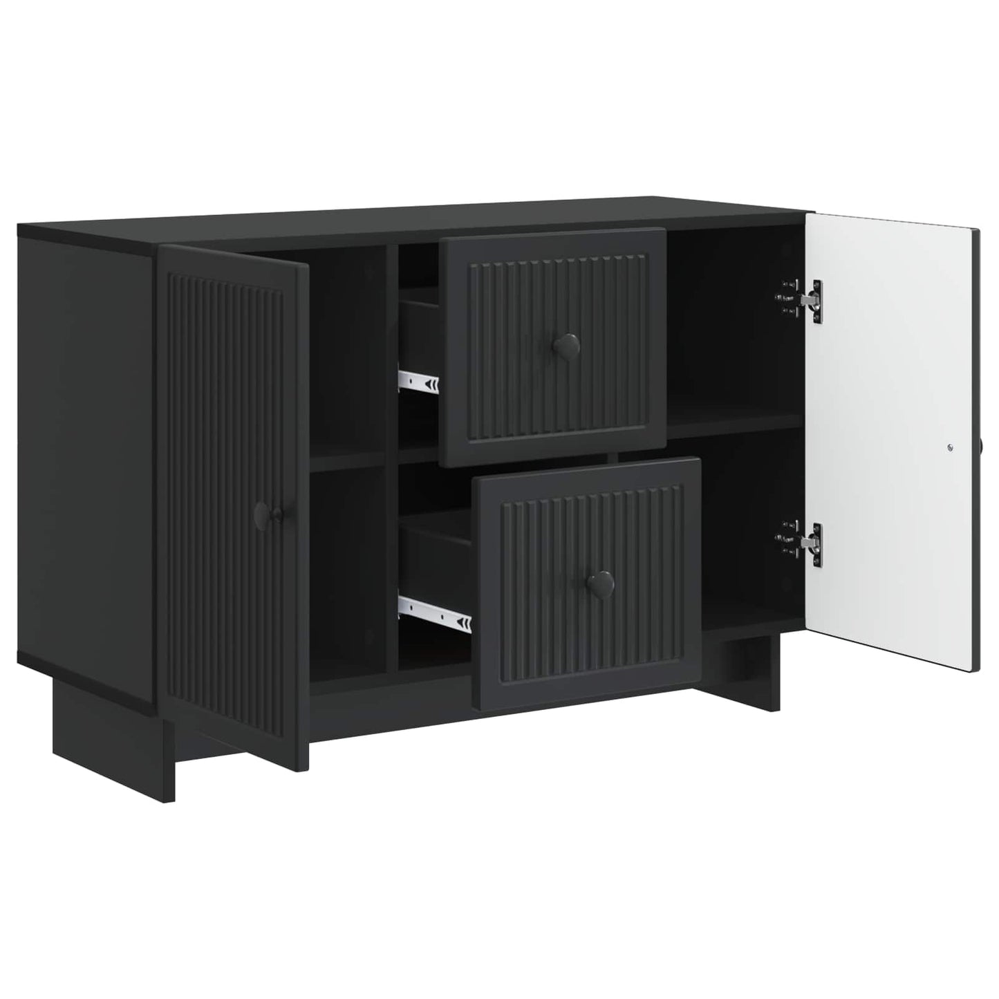 vidaXL Sideboard with Drawer Black 89 x 34.5 x 60 cm Engineered Wood