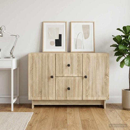 vidaXL Sideboard Sonoma Oak 89 x 34.5 x 60 cm Engineered Wood