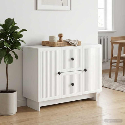 vidaXL Sideboard High Gloss White 89 x 34.5 x 60 cm Engineered Wood
