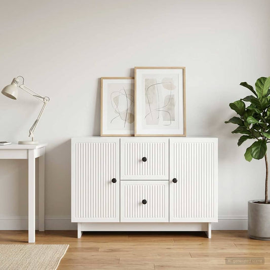 vidaXL Sideboard High Gloss White 89 x 34.5 x 60 cm Engineered Wood