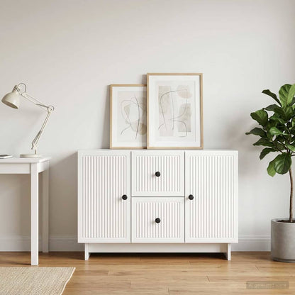 vidaXL Sideboard High Gloss White 89 x 34.5 x 60 cm Engineered Wood