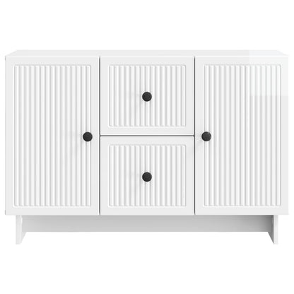 vidaXL Sideboard High Gloss White 89 x 34.5 x 60 cm Engineered Wood