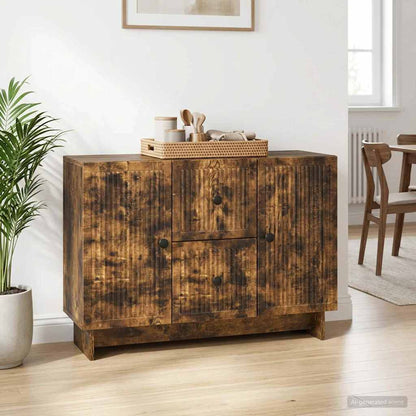 vidaXL Sideboard Smoked Oak 89 x 34.5 x 60 cm Engineered Wood