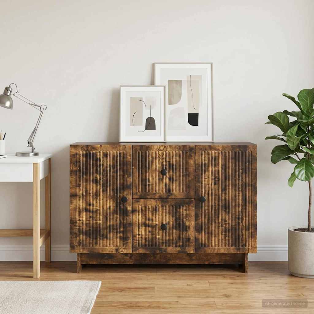 vidaXL Sideboard Smoked Oak 89 x 34.5 x 60 cm Engineered Wood
