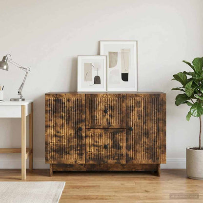 vidaXL Sideboard Smoked Oak 89 x 34.5 x 60 cm Engineered Wood