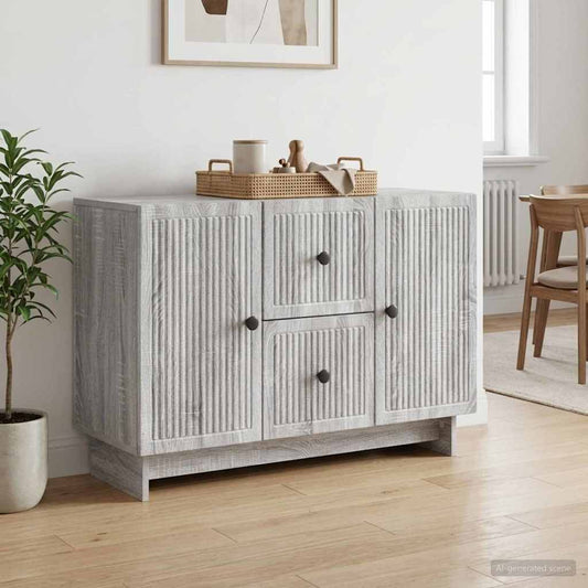 vidaXL Sideboard Grey Sonoma 89 x 34.5 x 60 cm Engineered Wood