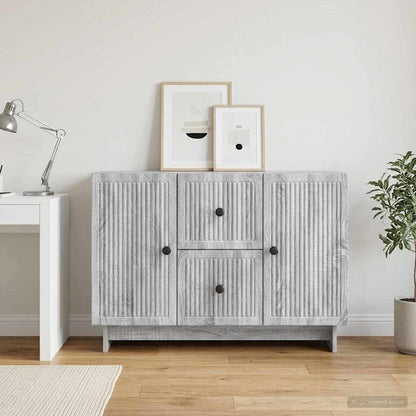 vidaXL Sideboard Grey Sonoma 89 x 34.5 x 60 cm Engineered Wood