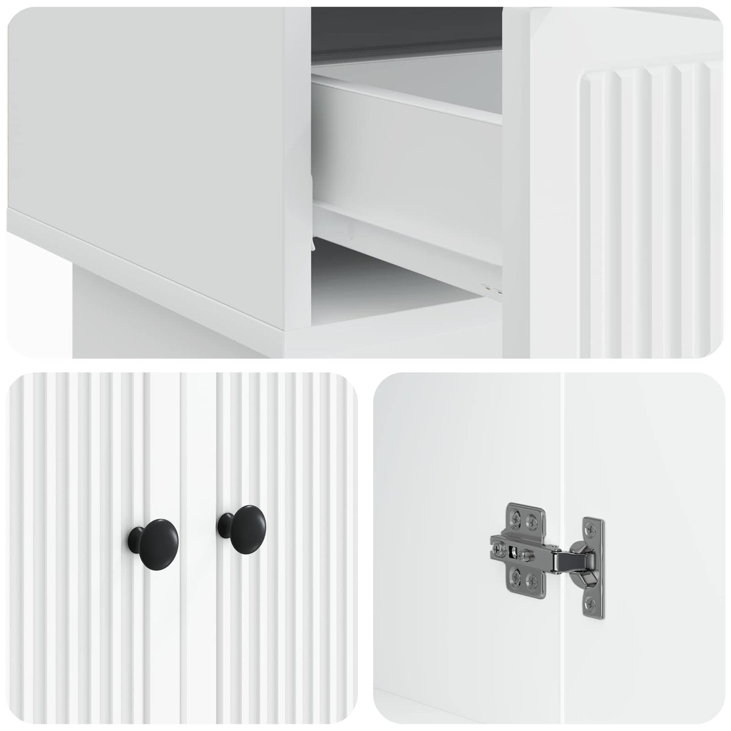 vidaXL Sideboard White 66 x 34.5 x 95 cm Engineered Wood
