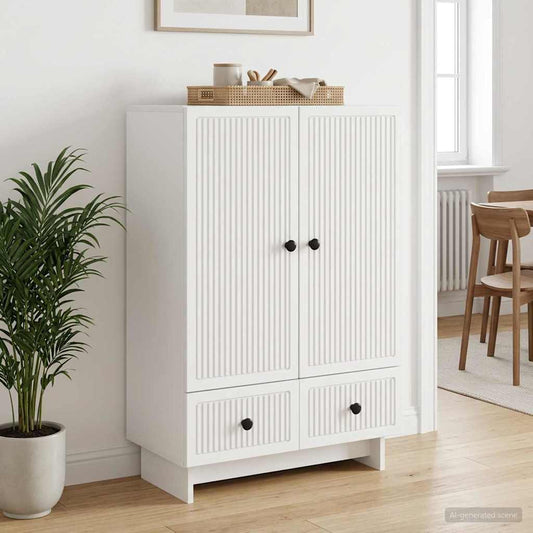 vidaXL Sideboard White 66 x 34.5 x 95 cm Engineered Wood