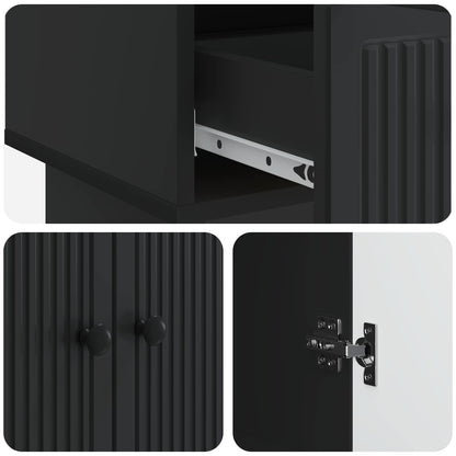 vidaXL Sideboard Black 66 x 34.5 x 95 cm Engineered Wood