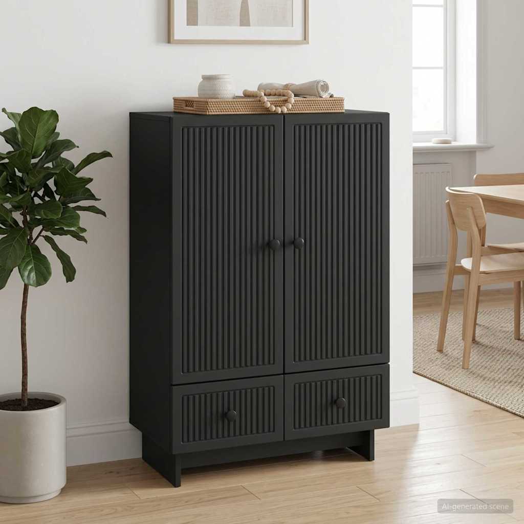 vidaXL Sideboard Black 66 x 34.5 x 95 cm Engineered Wood