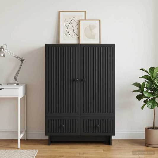 vidaXL Sideboard Black 66 x 34.5 x 95 cm Engineered Wood