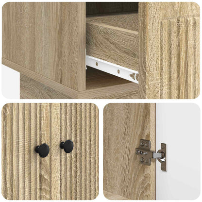 vidaXL Sideboard Sonoma Oak 66 x 34.5 x 95 cm Engineered Wood