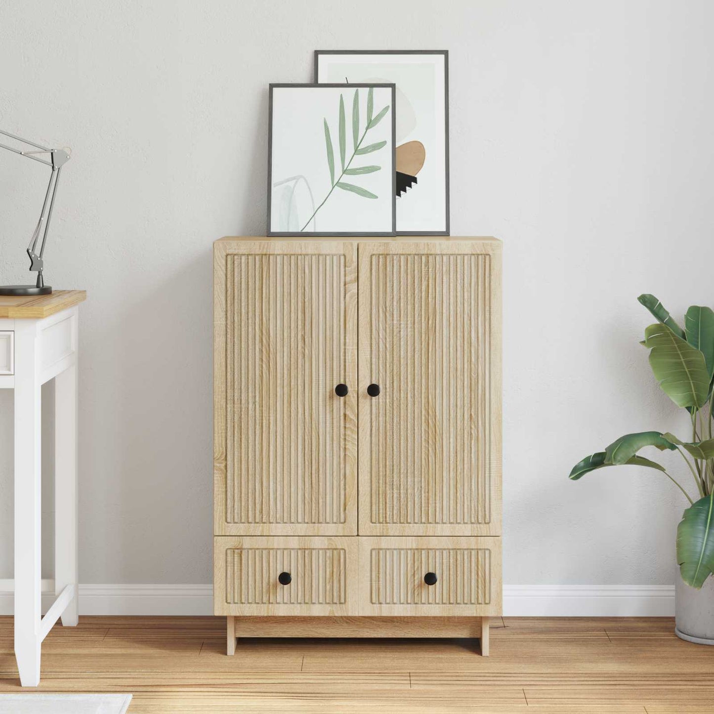 vidaXL Sideboard Sonoma Oak 66 x 34.5 x 95 cm Engineered Wood